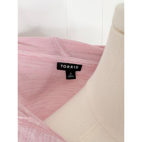 Torrid Plush Lace Inset Hoodie Pink Ombre Mauve Plus Size 3X Pullover - Picture 12 of 12